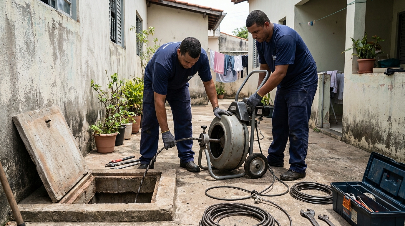 Desentupimento de Coluna Sanitária em Jaraguá do Sul‑SC